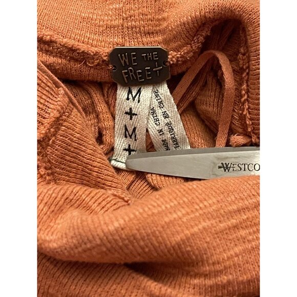 We The Free X Free People Orange Long Sleeve Split Back Turtleneck Top SZ Medium - Picture 10 of 10